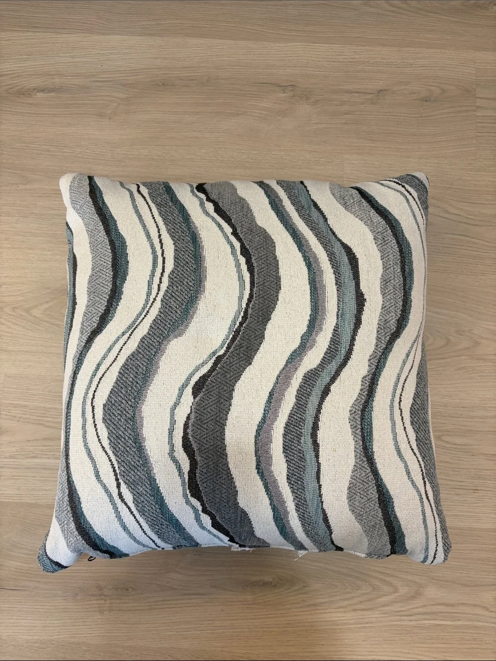 Gray Wave Accent Pillow on Slate Gray Sofa - Home Accents Set of 3